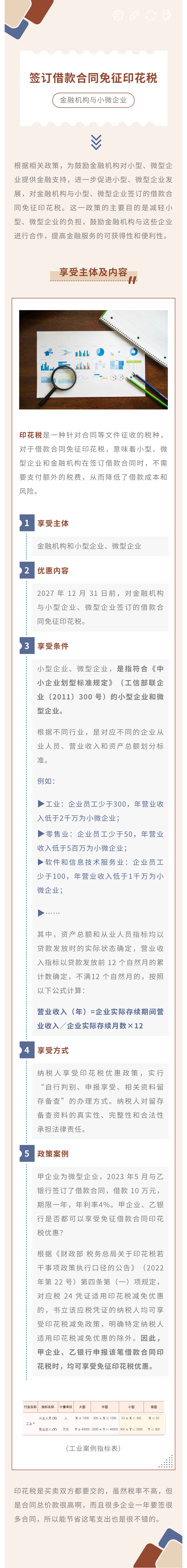 【企业必看】金融机构与小微企业签订借款合同免征印花税看这儿！(图1)